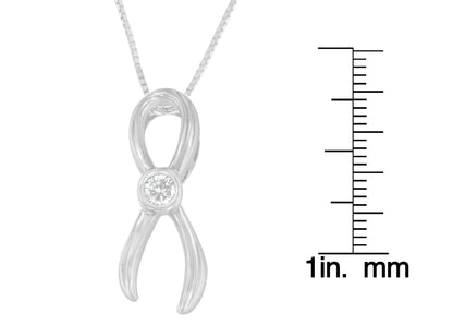 Sterling Silver Diamond Ribbon Necklace | Necklace | Elegant Emulations Jewelry USA