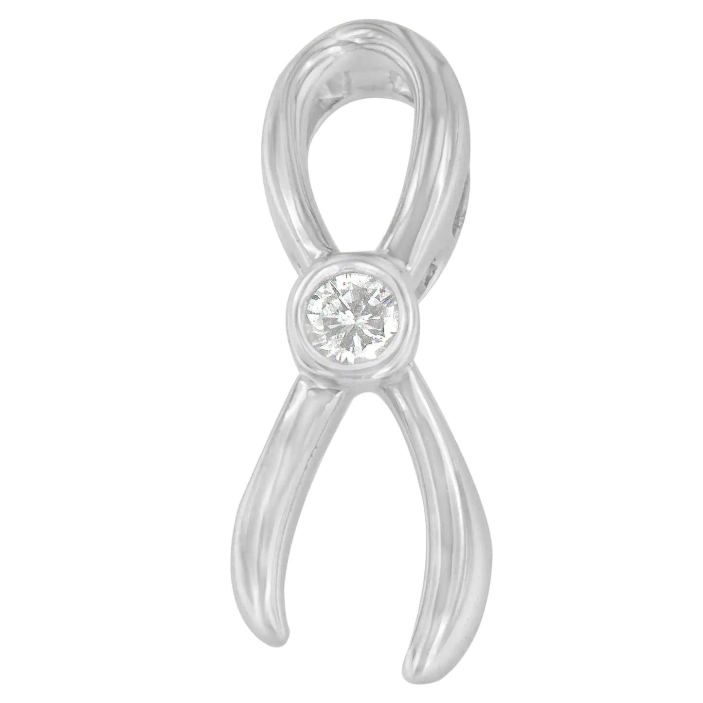 Sterling Silver Diamond Ribbon Necklace | Necklace | Elegant Emulations Jewelry USA