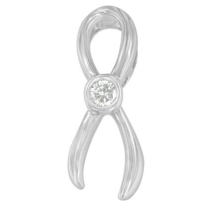 Sterling Silver Diamond Ribbon Necklace | Necklace | Elegant Emulations Jewelry USA