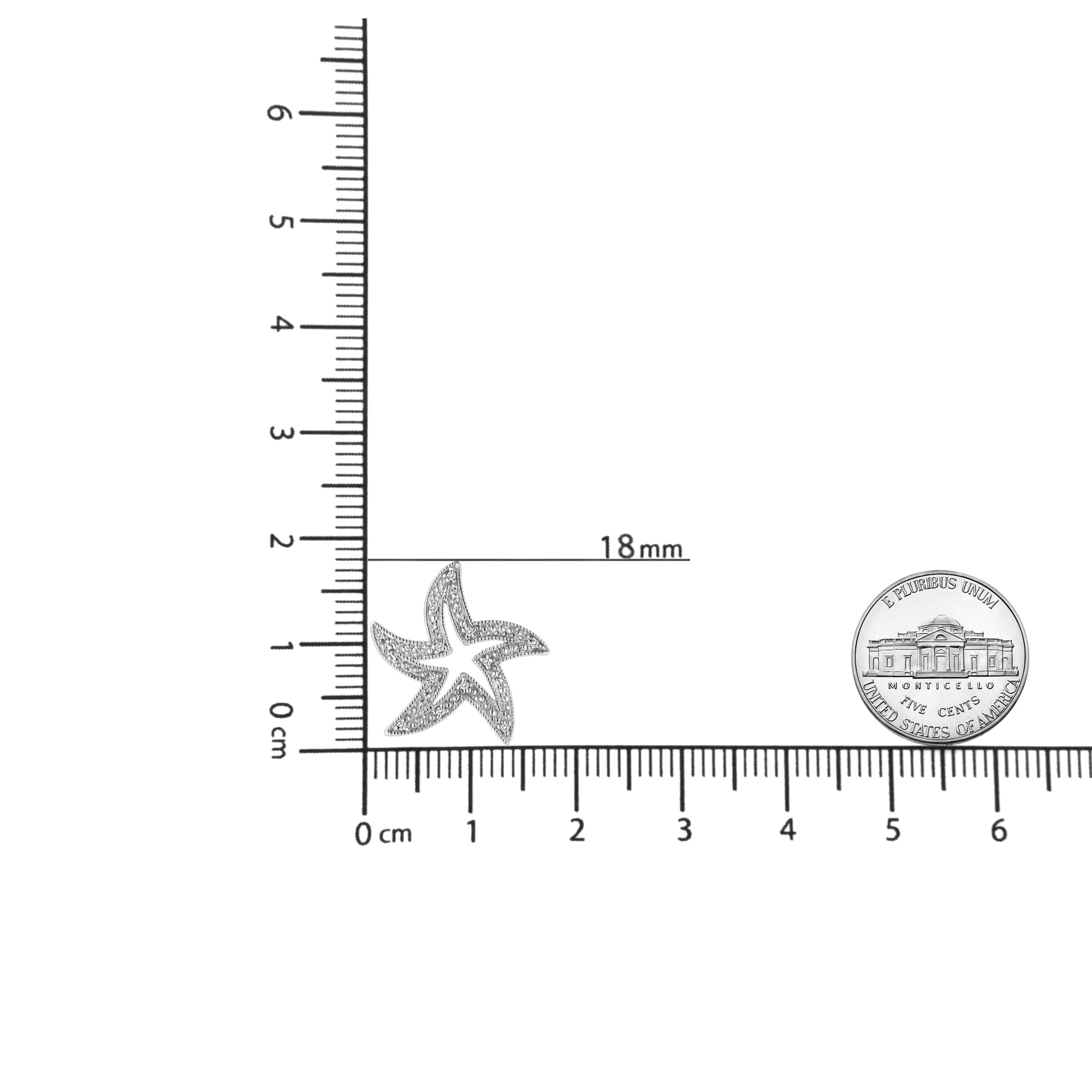 Sterling Silver Diamond Starfish Pendant Necklace | Necklace | Elegant Emulations Jewelry USA