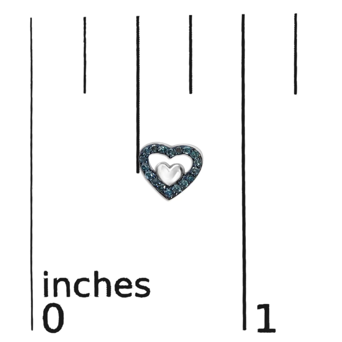 Sterling Silver Dual Heart Diamond Studs - Select Your Diamond Shade | Earrings | Elegant Emulations Jewelry USA