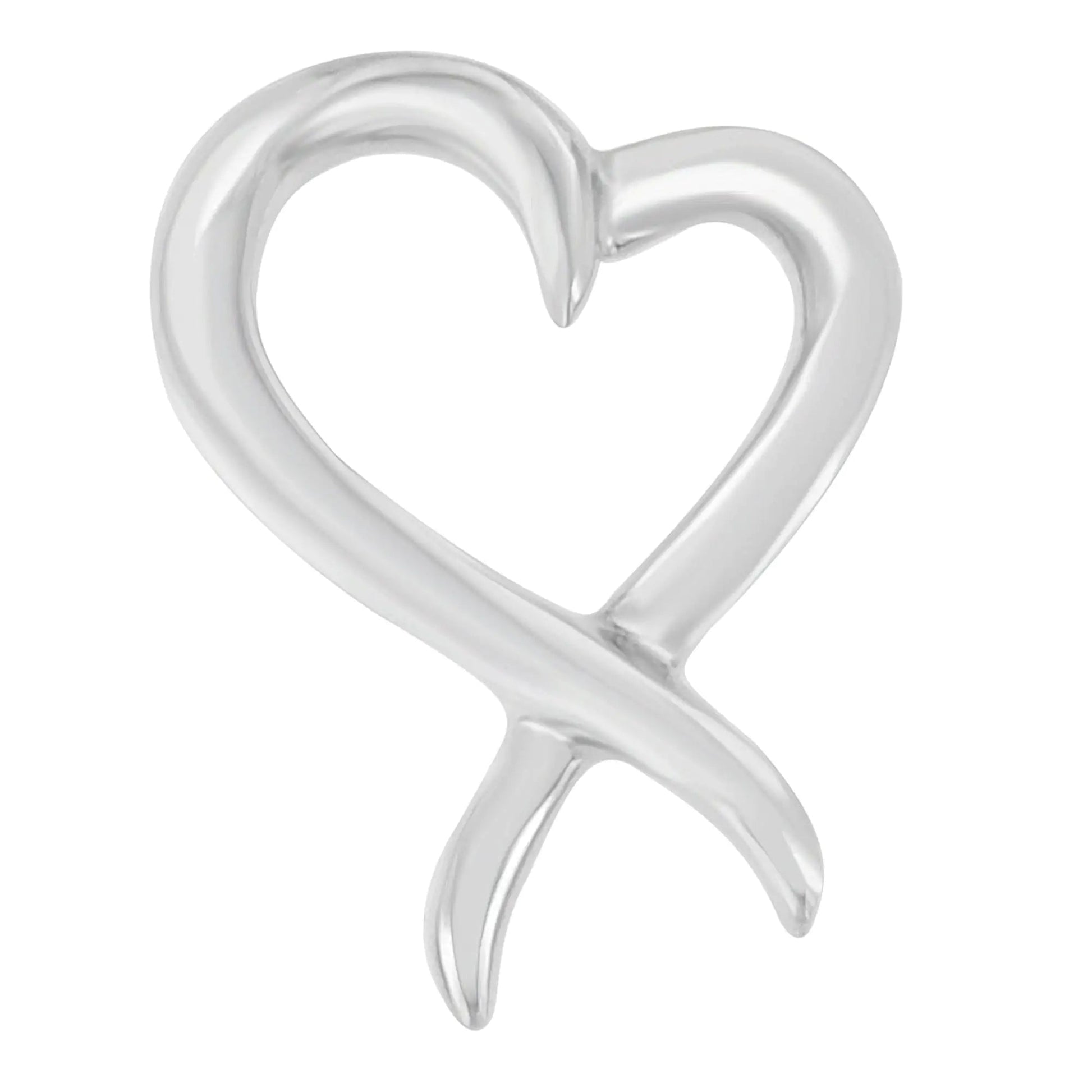 Sterling Silver Heart Ribbon Pendant Necklace | Necklace | Elegant Emulations Jewelry USA