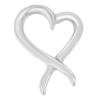 Sterling Silver Heart Ribbon Pendant Necklace | Necklace | Elegant Emulations Jewelry USA