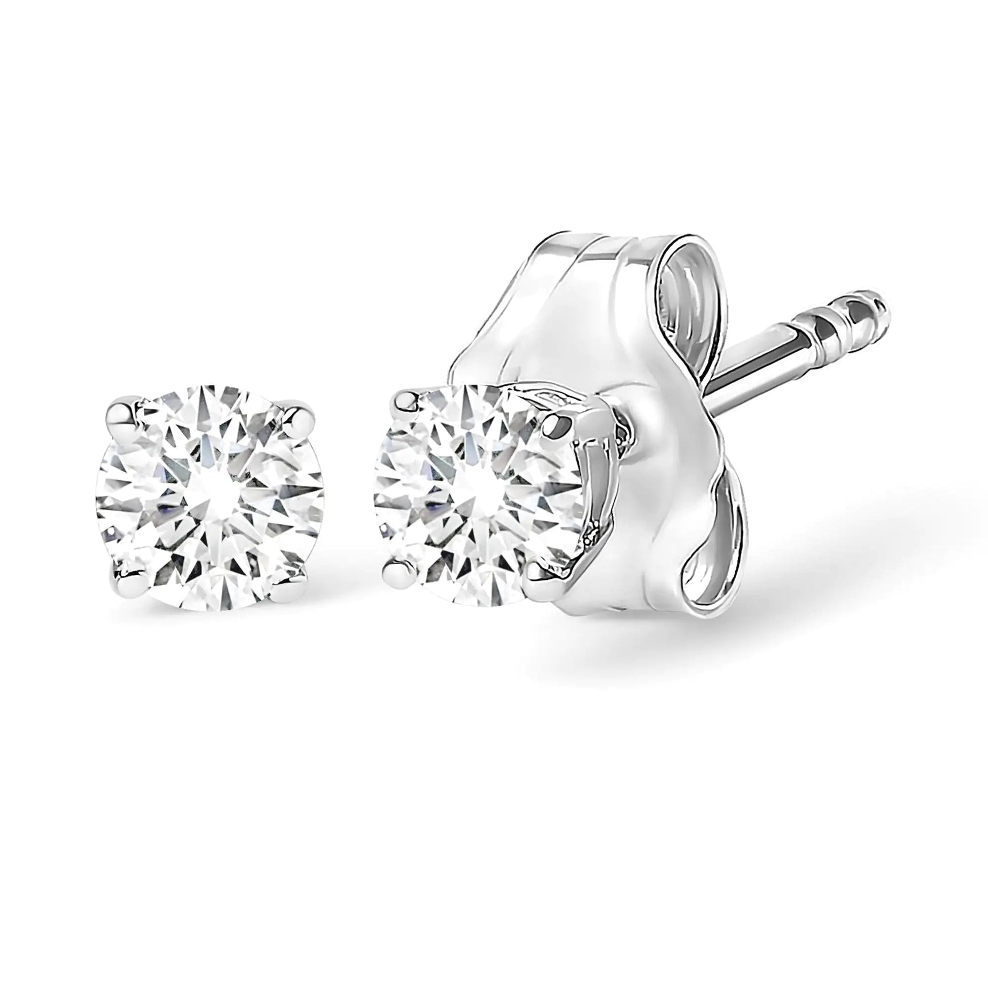 Sterling Silver Lab - Created Diamond Stud Earrings | Earrings | Elegant Emulations Jewelry USA
