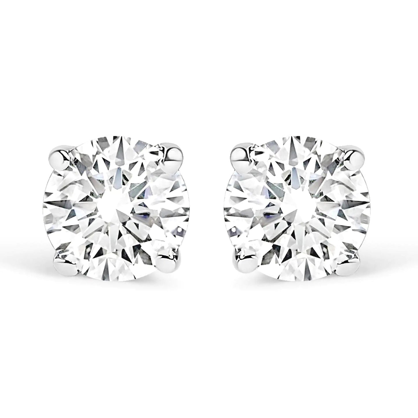 Sterling Silver Lab - Created Diamond Stud Earrings | Earrings | Elegant Emulations Jewelry USA