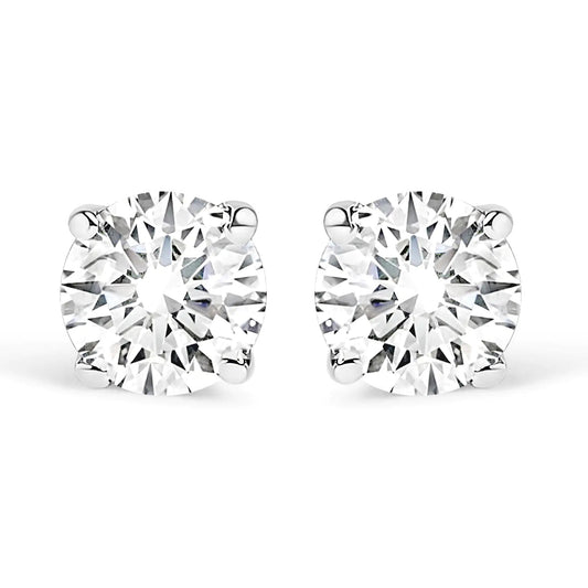 Sterling Silver Lab - Created Diamond Stud Earrings | Earrings | Elegant Emulations Jewelry USA