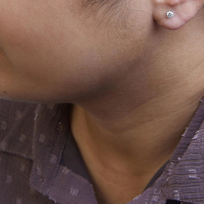 Sterling Silver Lab - Created Diamond Stud Earrings | Earrings | Elegant Emulations Jewelry USA