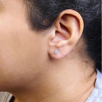 Sterling Silver Lab - Created Diamond Stud Earrings | Earrings | Elegant Emulations Jewelry USA