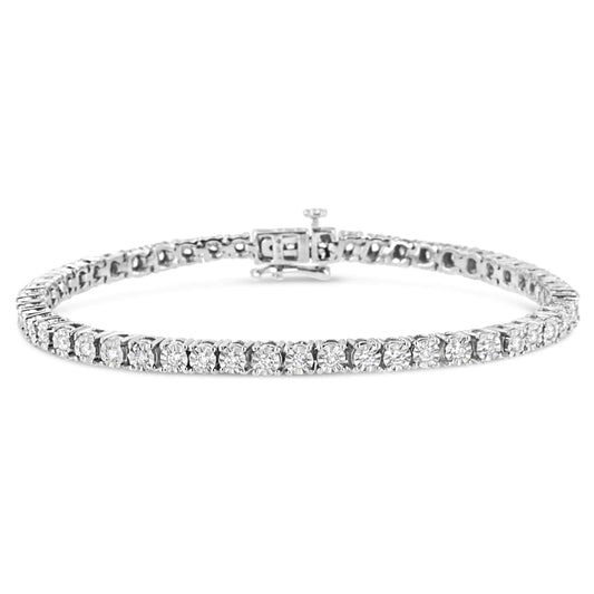Sterling Silver Lab - Created Diamond Tennis Bracelet - 7.25" | Bracelets | Elegant Emulations Jewelry USA