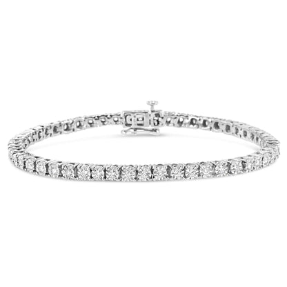 Sterling Silver Lab Diamond Tennis Bracelet - 7.25" | Bracelets | Elegant Emulations Jewelry USA