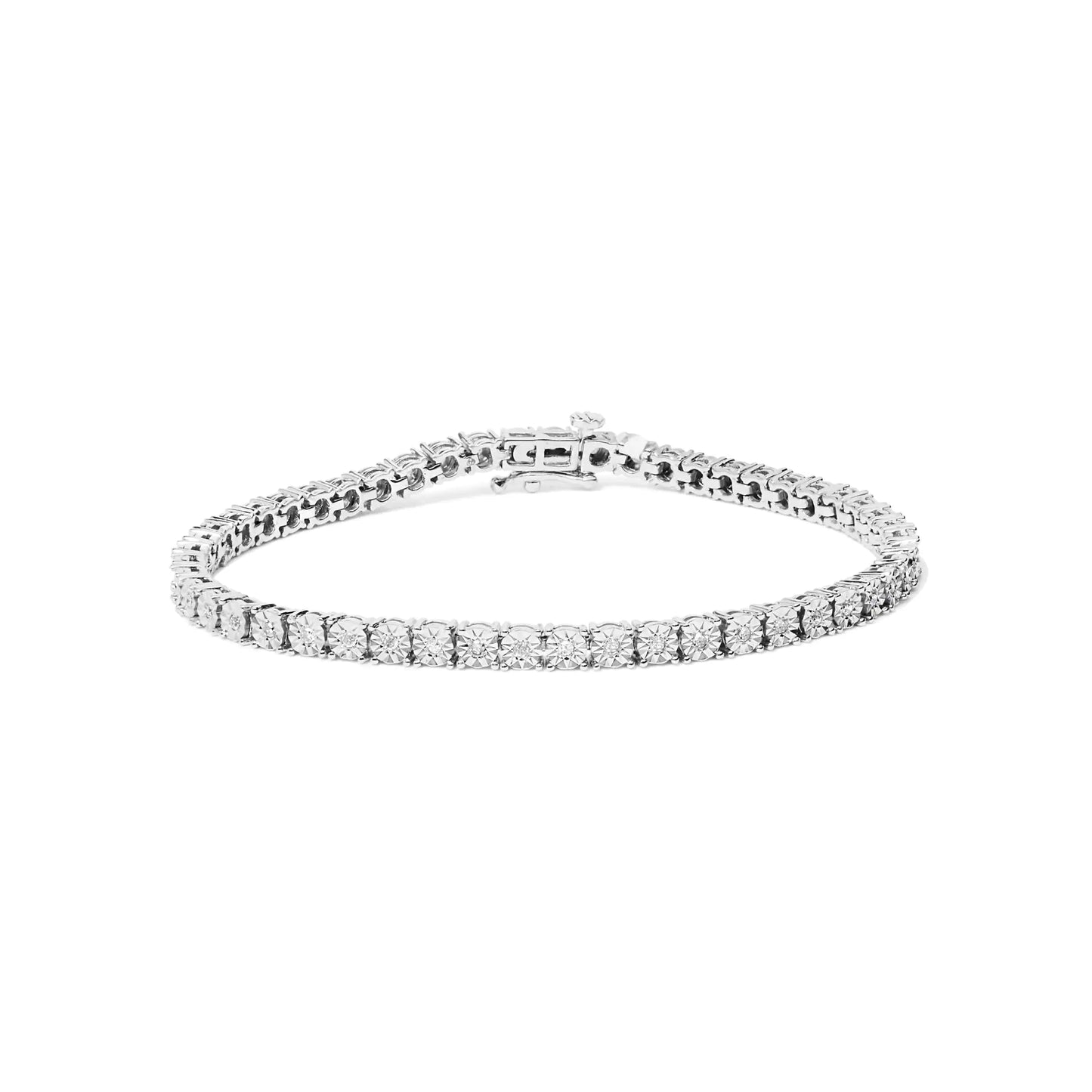 Sterling Silver Lab Diamond Tennis Bracelet - 7.25" | Bracelets | Elegant Emulations Jewelry USA