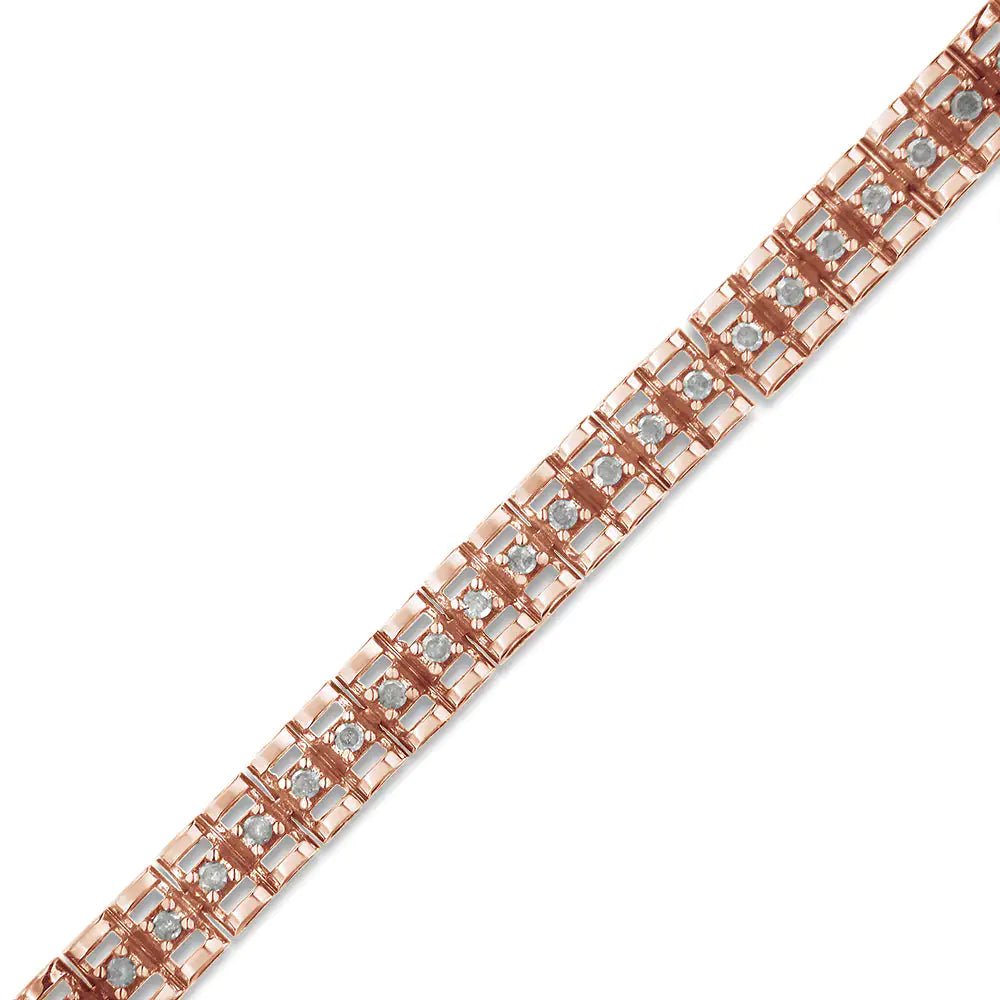 Sterling Silver Rose Cut Diamond Tennis Bracelet | Bracelets | Elegant Emulations Jewelry USA