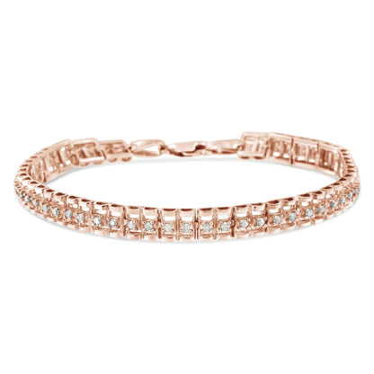 Sterling Silver Rose Cut Diamond Tennis Bracelet | Bracelets | Elegant Emulations Jewelry USA