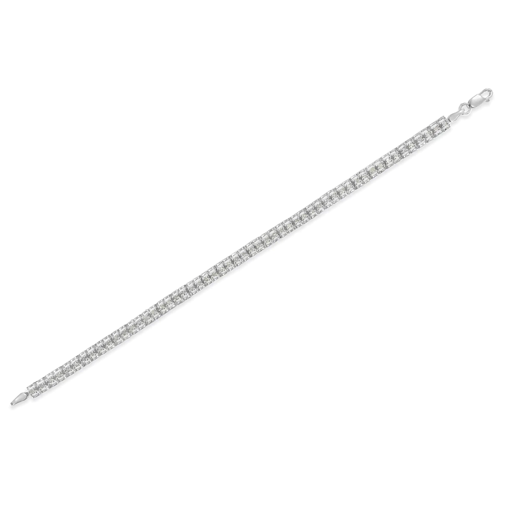 Sterling Silver Rose Cut Diamond Tennis Bracelet | Bracelets | Elegant Emulations Jewelry USA
