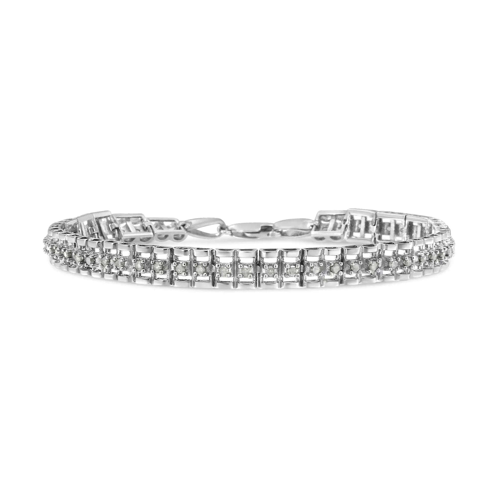 Sterling Silver Rose Cut Diamond Tennis Bracelet | Bracelets | Elegant Emulations Jewelry USA