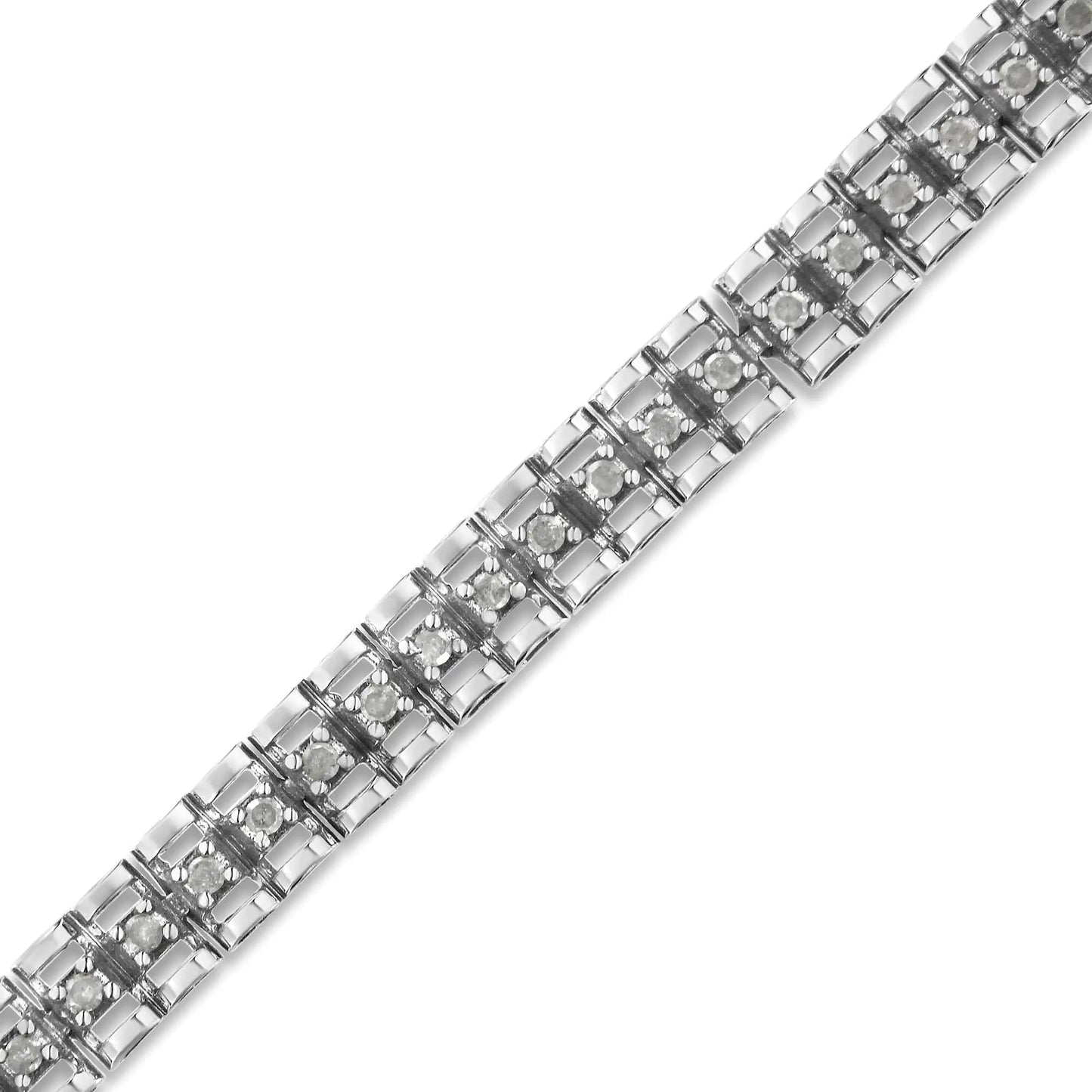 Sterling Silver Rose Cut Diamond Tennis Bracelet | Bracelets | Elegant Emulations Jewelry USA