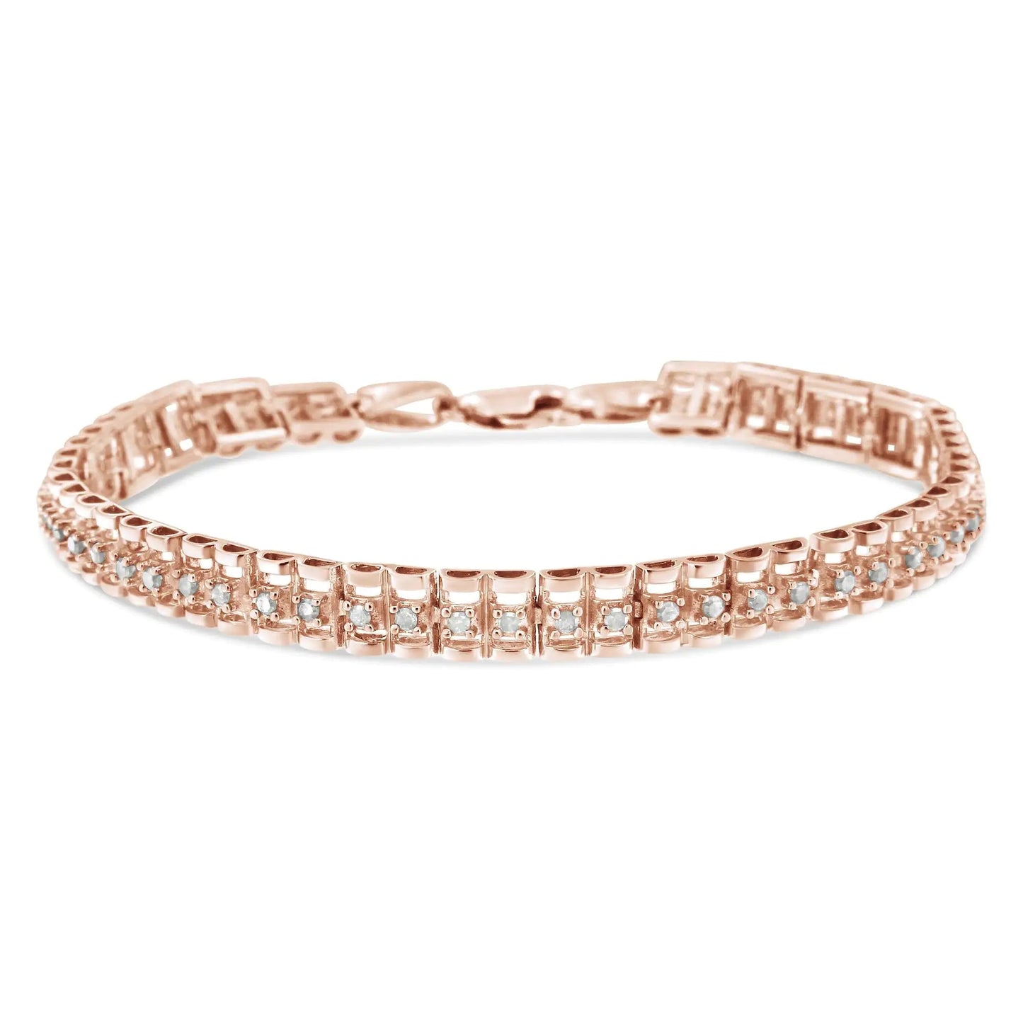 Sterling Silver Rose Cut Diamond Tennis Bracelet | Bracelets | Elegant Emulations Jewelry USA
