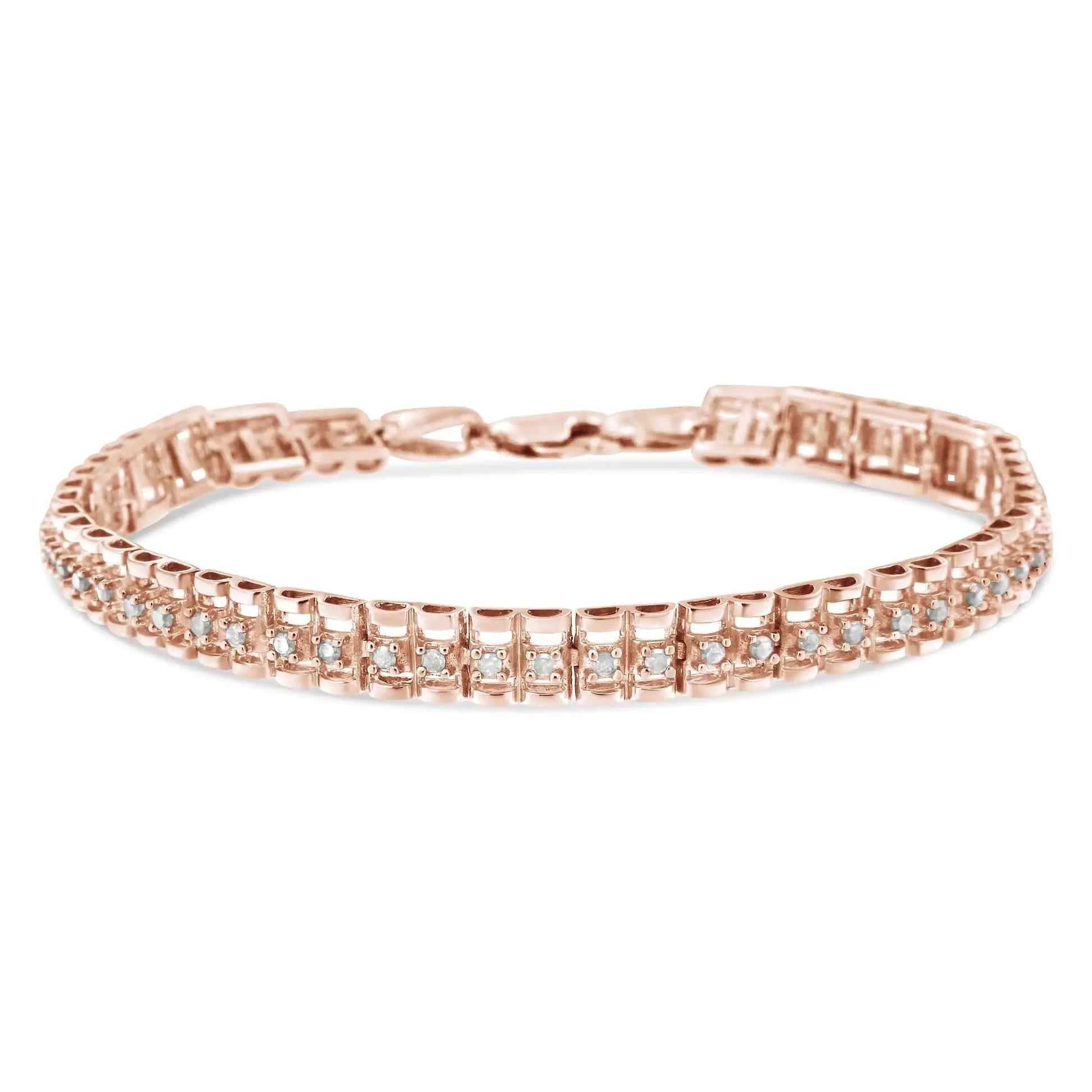 Sterling Silver Rose Cut Diamond Tennis Bracelet | Bracelets | Elegant Emulations Jewelry USA