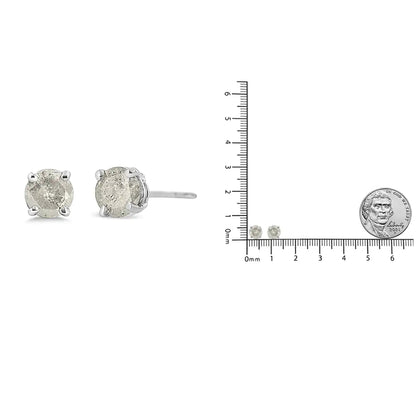 Sterling Silver Salt & Pepper Diamond Studs | Earrings | Elegant Emulations Jewelry USA
