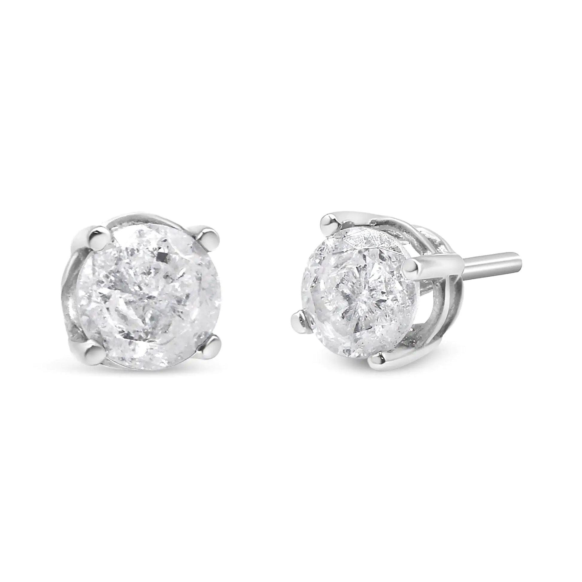 Sterling Silver Salt & Pepper Diamond Studs | Earrings | Elegant Emulations Jewelry USA