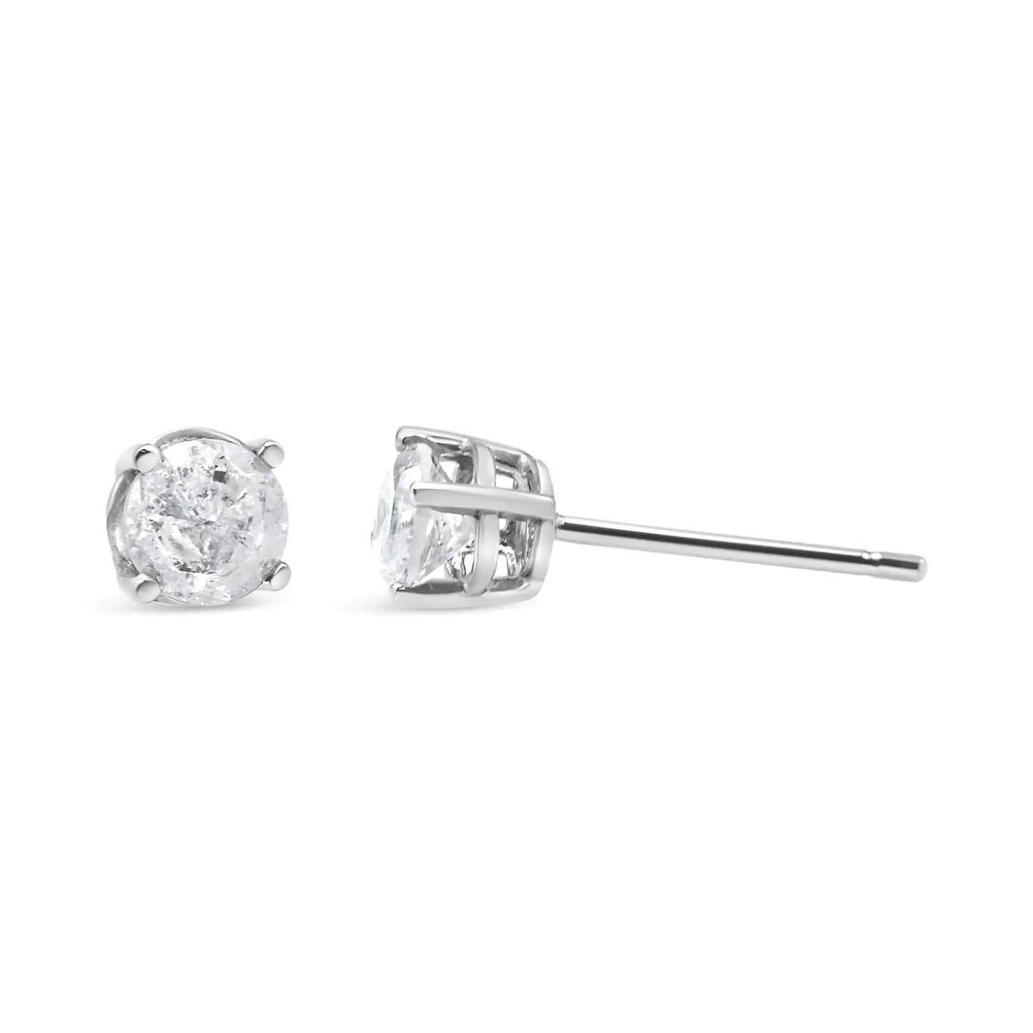 Sterling Silver Salt & Pepper Diamond Studs | Earrings | Elegant Emulations Jewelry USA