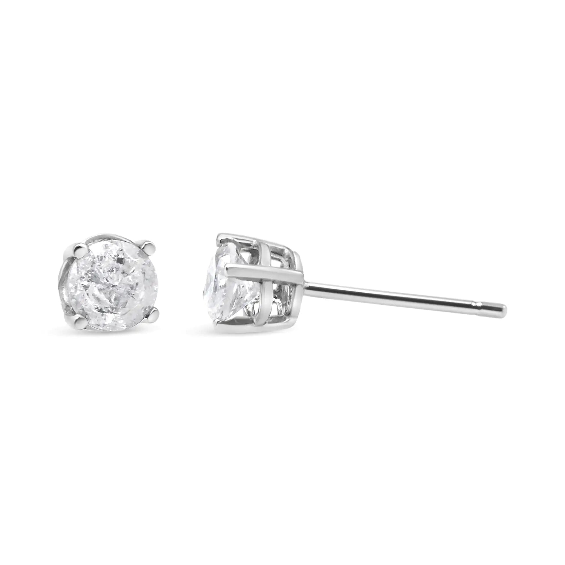 Sterling Silver Salt & Pepper Diamond Studs | Earrings | Elegant Emulations Jewelry USA