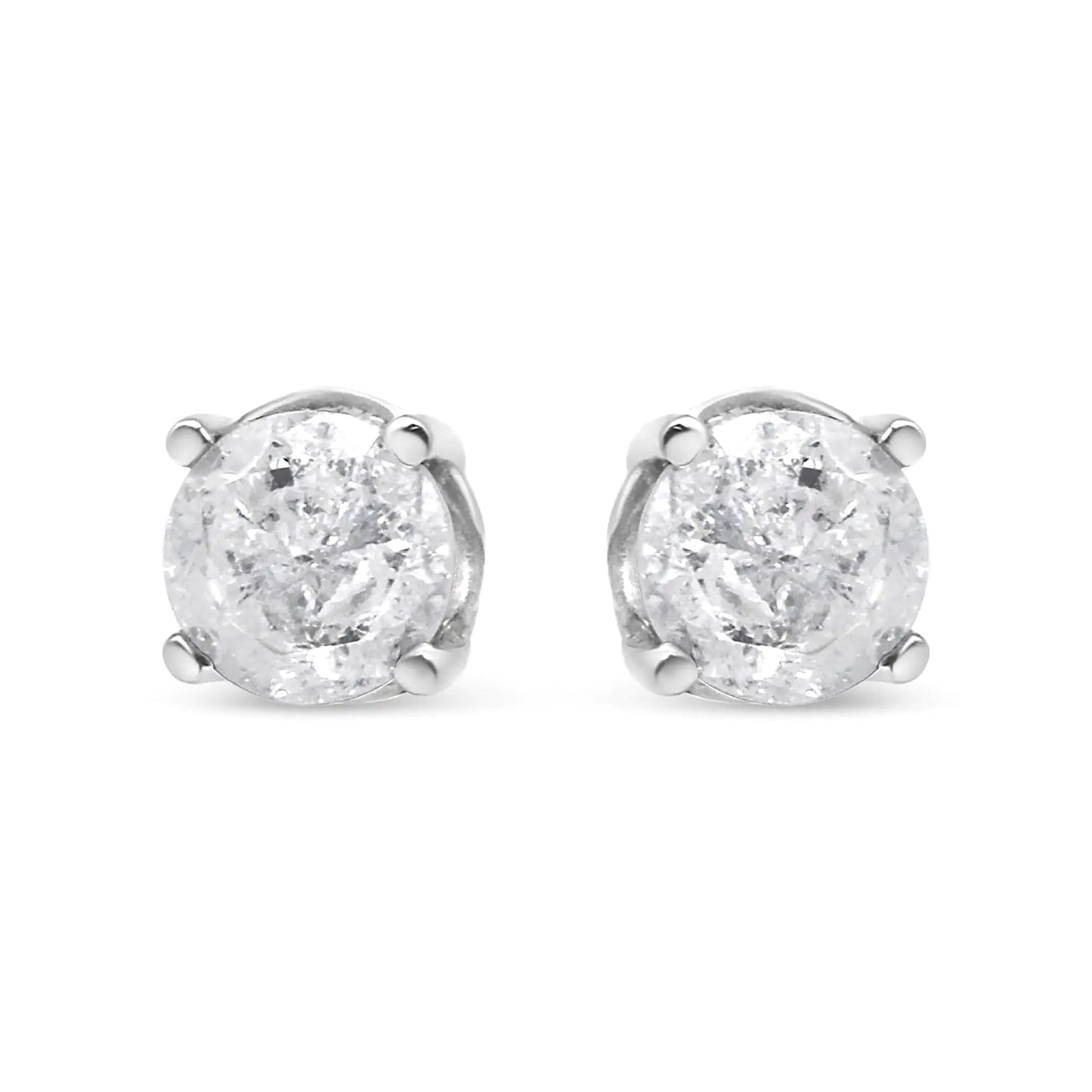 Sterling Silver Salt & Pepper Diamond Studs | Earrings | Elegant Emulations Jewelry USA