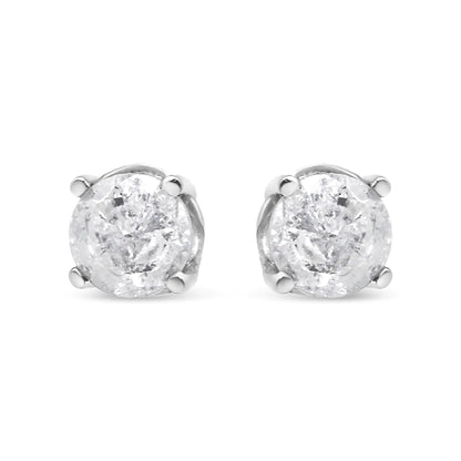 Sterling Silver Salt & Pepper Diamond Studs | Earrings | Elegant Emulations Jewelry USA