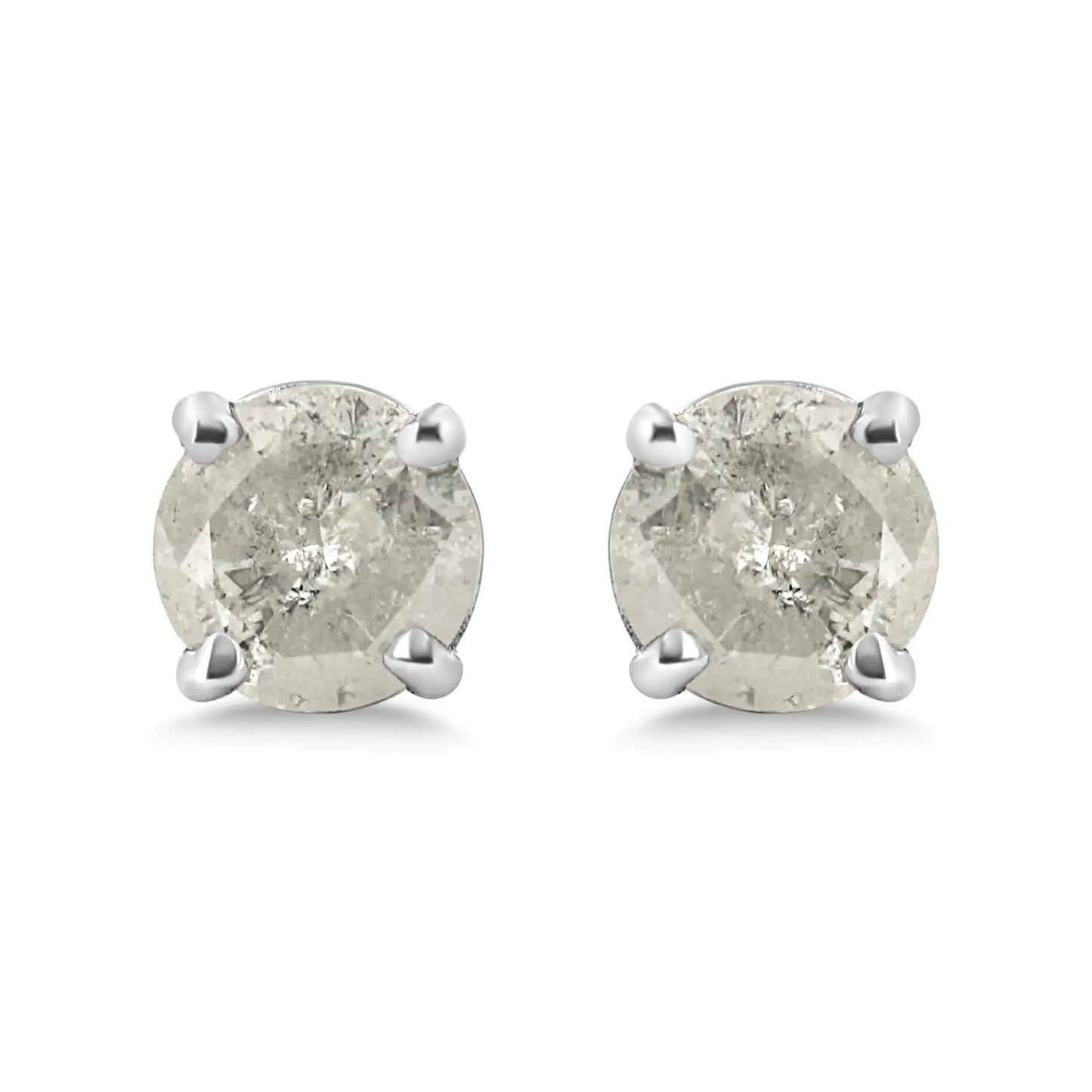 Sterling Silver Salt & Pepper Diamond Studs | Earrings | Elegant Emulations Jewelry USA