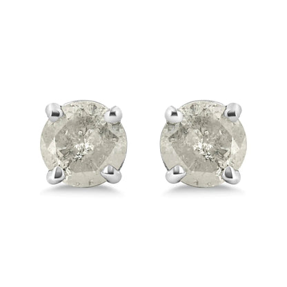 Sterling Silver Salt & Pepper Diamond Studs | Earrings | Elegant Emulations Jewelry USA
