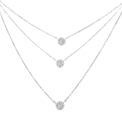 Triple Medallion Diamond Sterling Necklace | Necklace | Elegant Emulations Jewelry USA