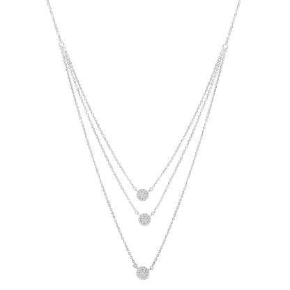 Triple Medallion Diamond Sterling Necklace | Necklace | Elegant Emulations Jewelry USA