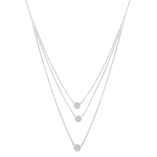 Triple Medallion Diamond Sterling Necklace | Necklace | Elegant Emulations Jewelry USA