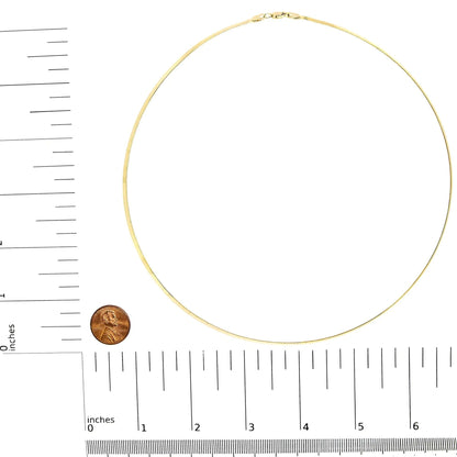 Unisex Solid 14K Gold 2.8mm Imperial Herringbone Chain Necklace | | Elegant Emulations Jewelry USA