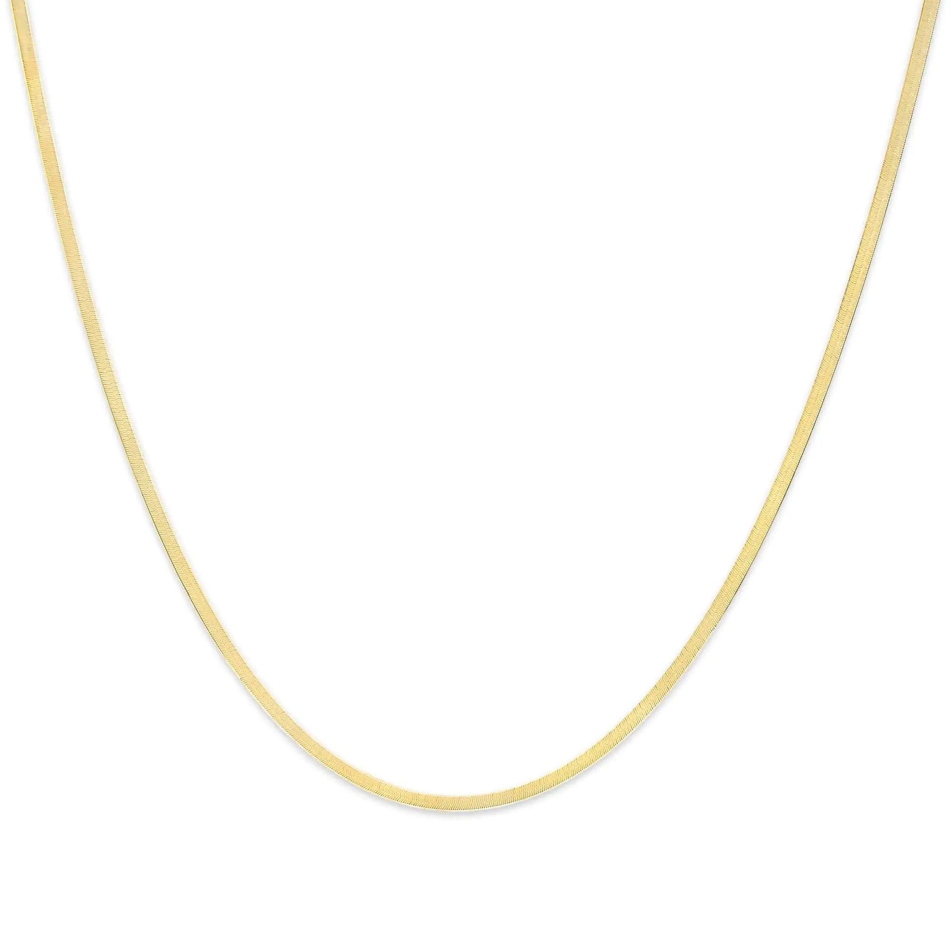 Unisex Solid 14K Gold 2.8mm Imperial Herringbone Chain Necklace | | Elegant Emulations Jewelry USA