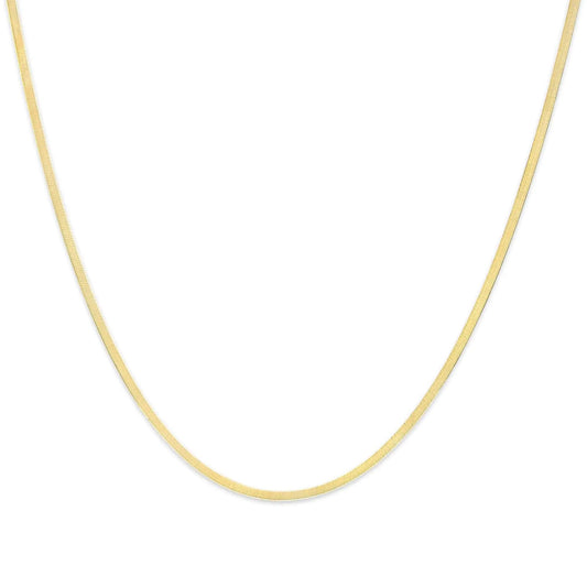 Unisex Solid 14K Gold 2.8mm Imperial Herringbone Chain Necklace | | Elegant Emulations Jewelry USA