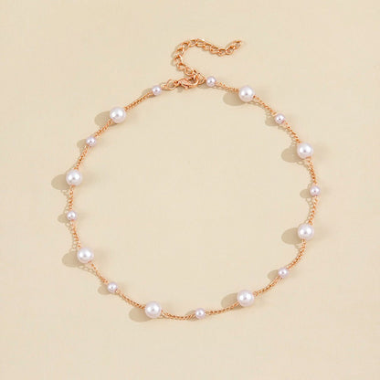 Vintage Pearl Clavicle Chain Female Simple | Necklace | Elegant Emulations Jewelry USA