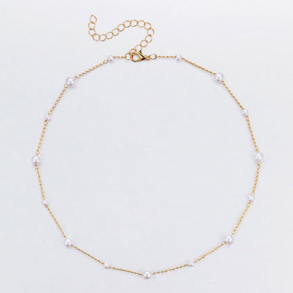 Vintage Pearl Clavicle Chain Female Simple | Necklace | Elegant Emulations Jewelry USA