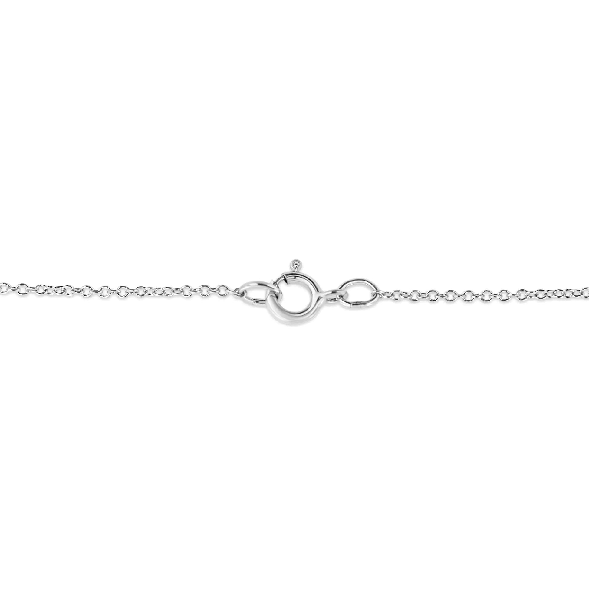 White Gold 1/10 Ct Round Diamond Miracle Pendant - 18" | Necklace | Elegant Emulations Jewelry USA
