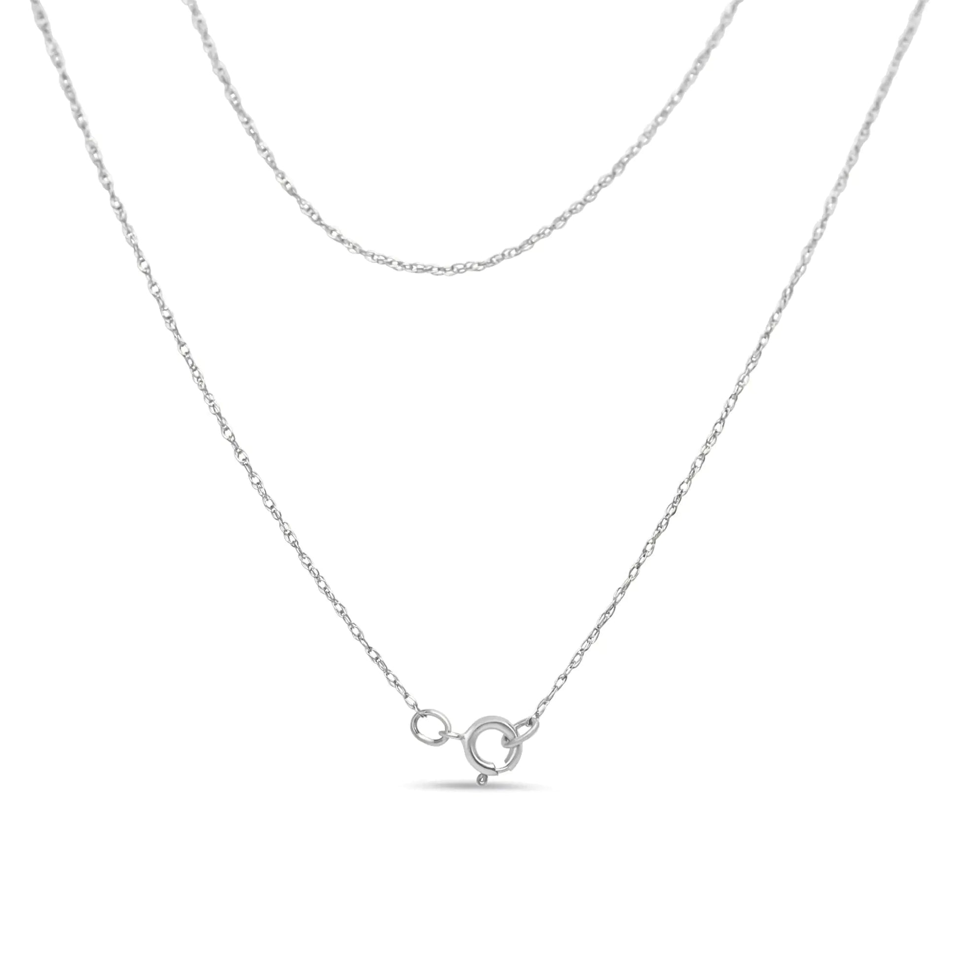 White Gold 1/10 Ct Round Diamond Miracle Pendant - 18" | Necklace | Elegant Emulations Jewelry USA