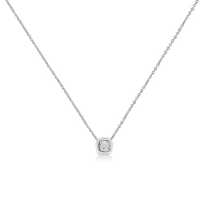 White Gold 1/10 Ct Round Diamond Miracle Pendant - 18" | Necklace | Elegant Emulations Jewelry USA
