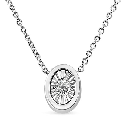White Gold 1/10 Ct Round Diamond Miracle Pendant - 18" | Necklace | Elegant Emulations Jewelry USA
