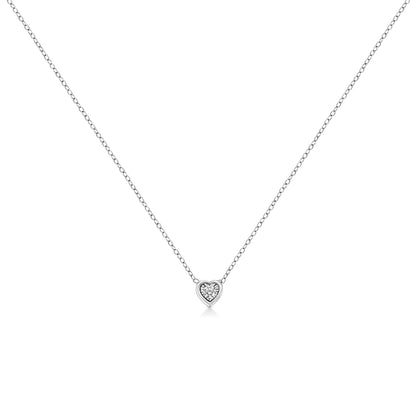 White Gold 1/10 Ct Round Diamond Miracle Pendant - 18" | Necklace | Elegant Emulations Jewelry USA