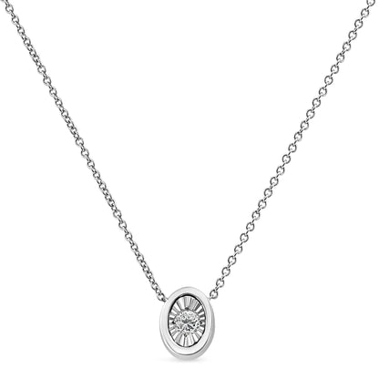 White Gold 1/10 Ct Round Diamond Miracle Pendant - 18" | Necklace | Elegant Emulations Jewelry USA