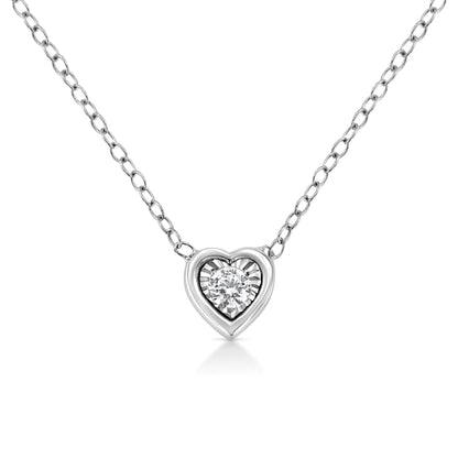 White Gold 1/10 Ct Round Diamond Miracle Pendant - 18" | Necklace | Elegant Emulations Jewelry USA
