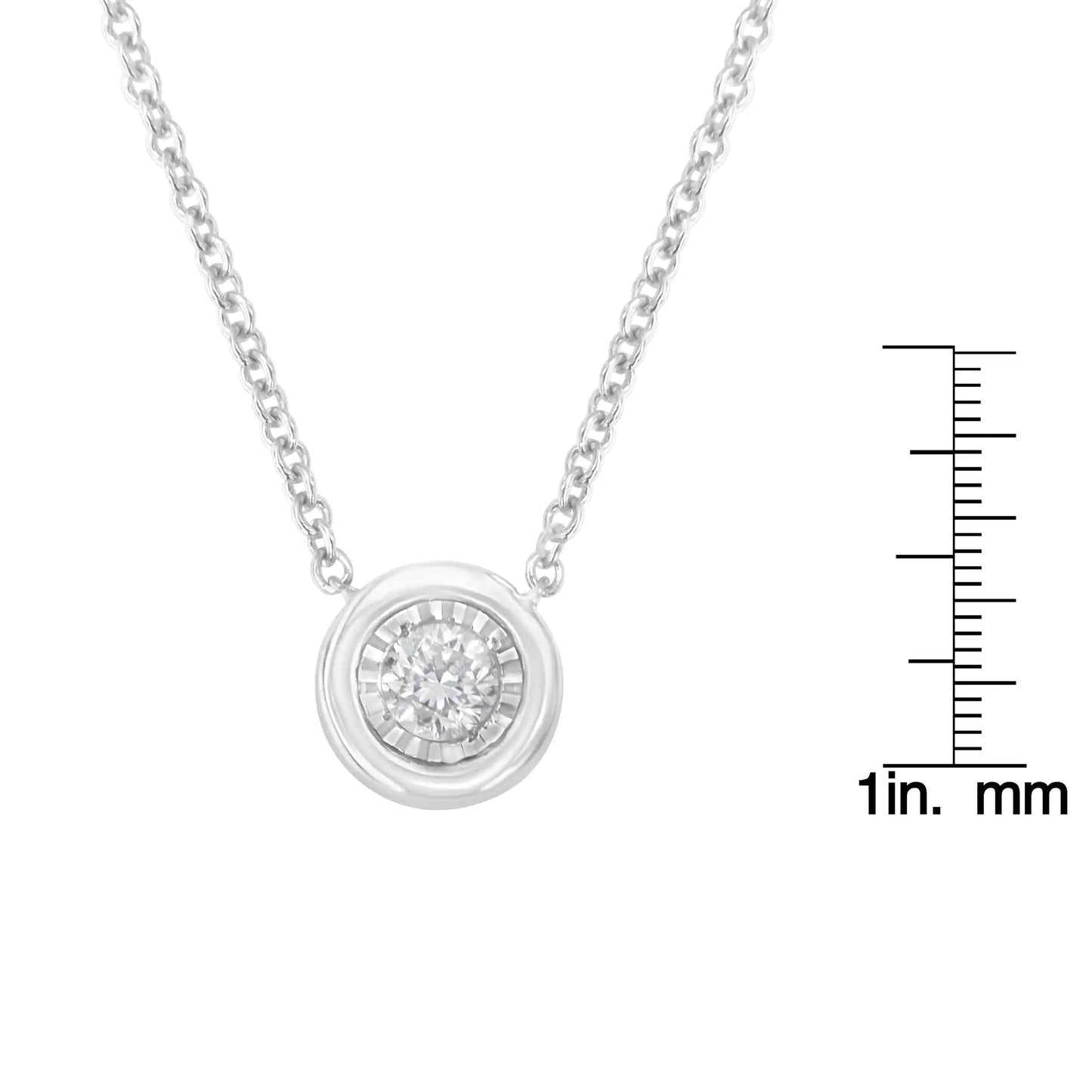 White Gold 1/10 Ct Round Diamond Miracle Pendant - 18" | Necklace | Elegant Emulations Jewelry USA