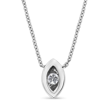 White Gold 1/10 Ct Round Diamond Miracle Pendant - 18" | Necklace | Elegant Emulations Jewelry USA