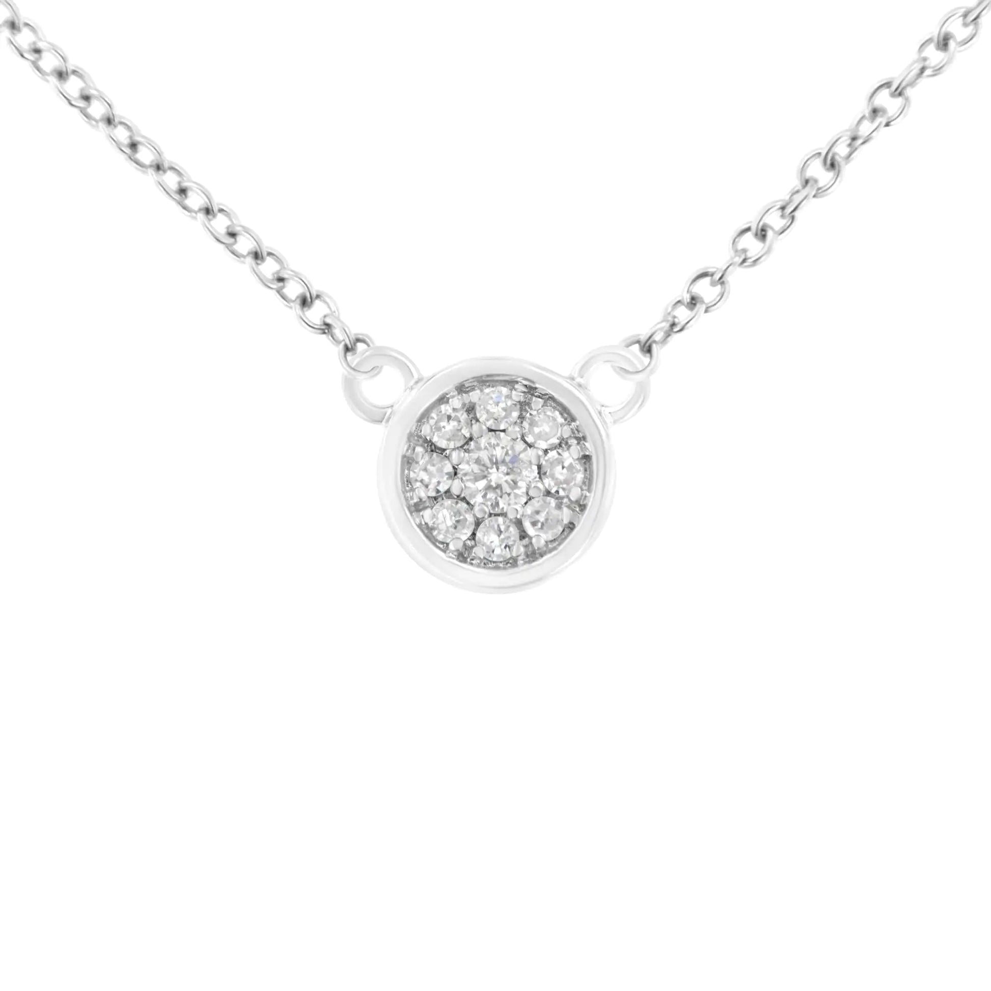 White Gold Diamond Floral Pendant Necklace | Necklace | Elegant Emulations Jewelry USA