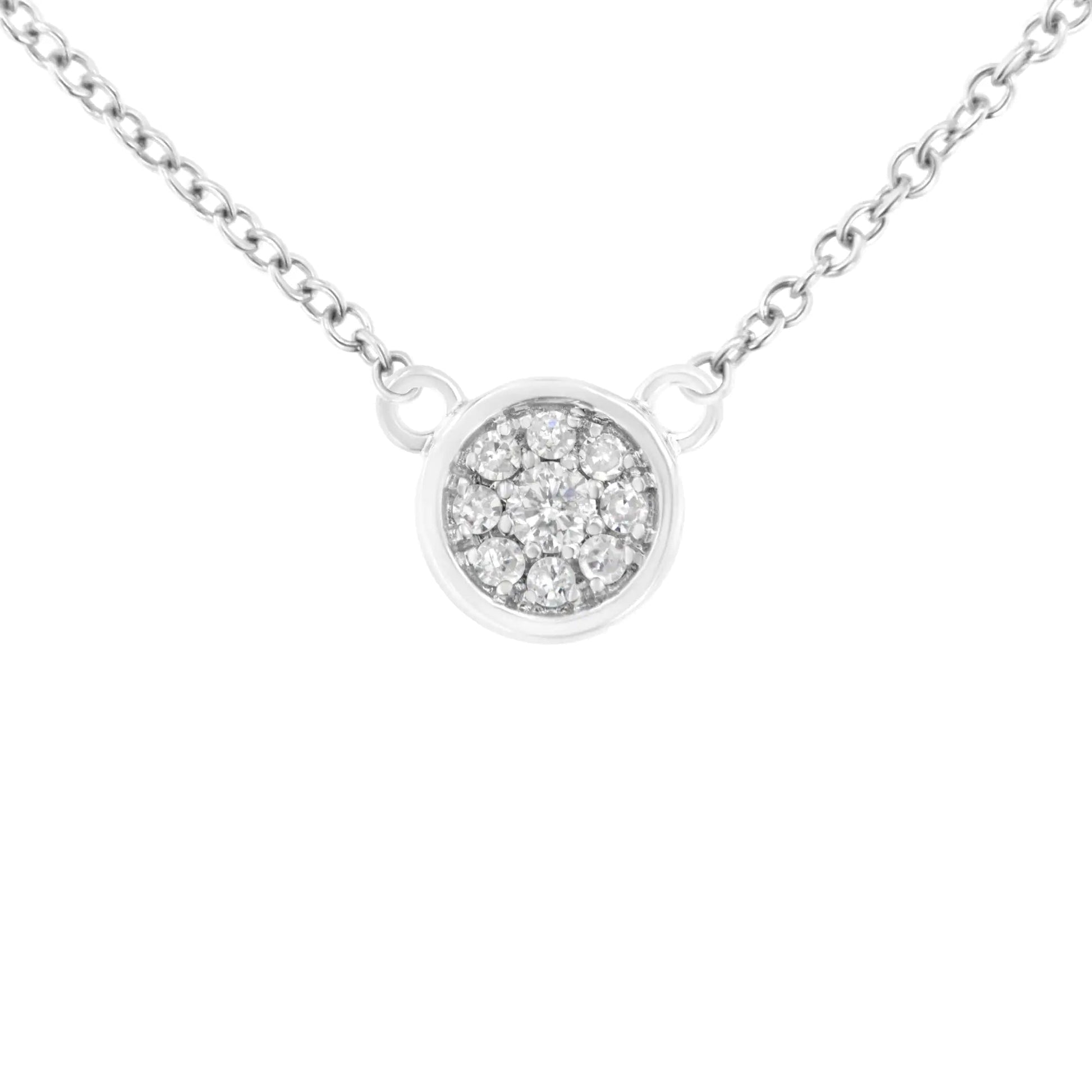 White Gold Diamond Floral Pendant Necklace | Necklace | Elegant Emulations Jewelry USA