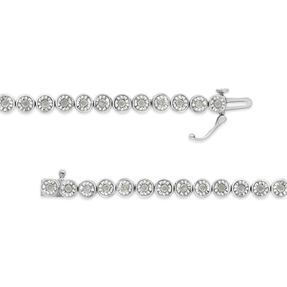 Sterling Silver Diamond Link Tennis Bracelet
